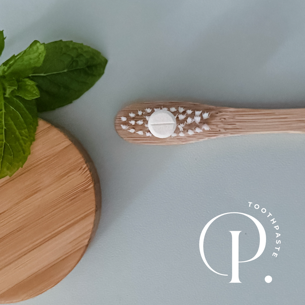 Starter Kit: The Pearl Jar - White Sea Glass & Fluoride Mint Toothpaste Tablets | 62 Tablets | Refill Pouch