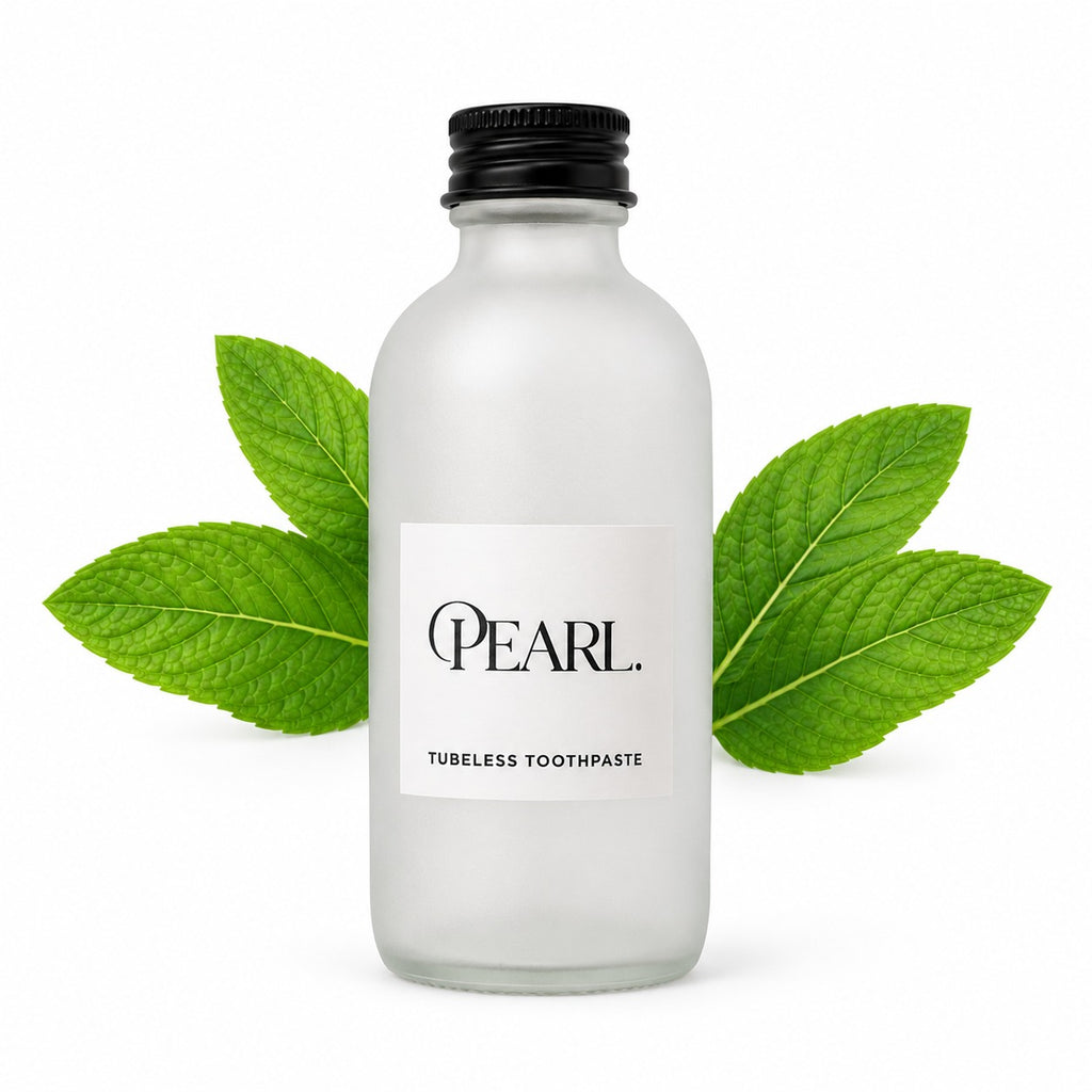 Toothpaste in a Bottle - White Sea Glass & Fluoride Mint Toothpaste Tablets | 62 Tablets | Refill Pouch